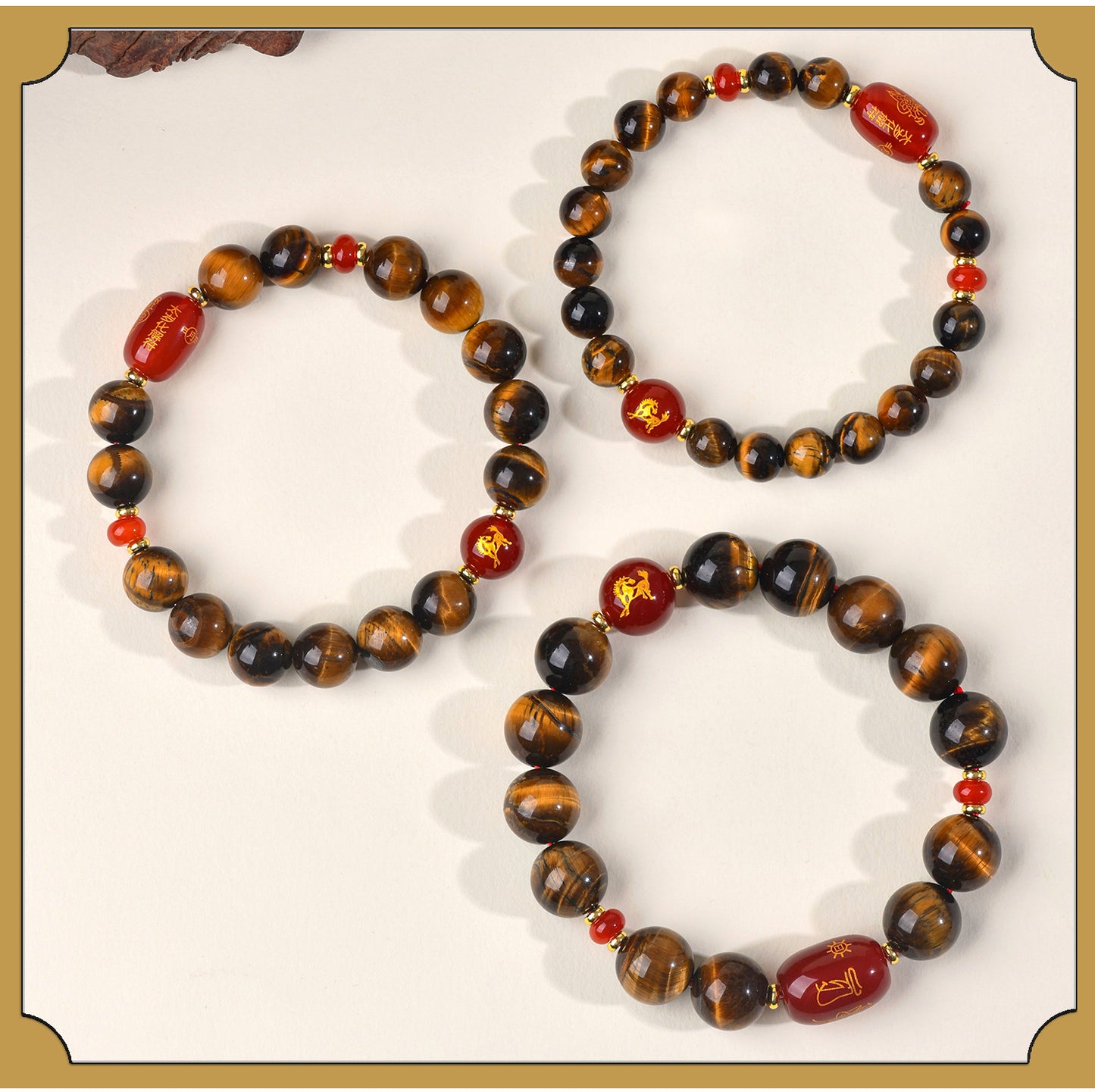 Natural Yellow Tiger Eye Tai Sui Bracelet - Zodiac Year Wealth Protection Unisex Design