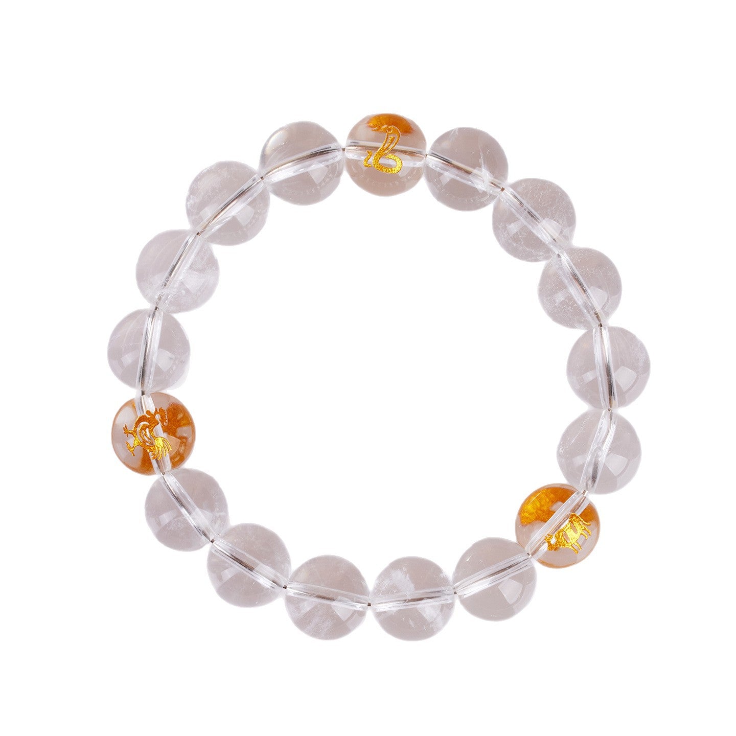 Natural White Crystal Three-in-One Zodiac Bracelet | Spiritual Protection for Men & Women