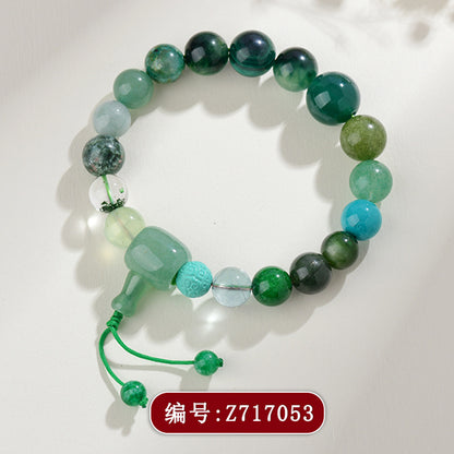 Eighteen Seeds Crystal Five Elements Bracelet - Wood Energy Balance for Men & Women