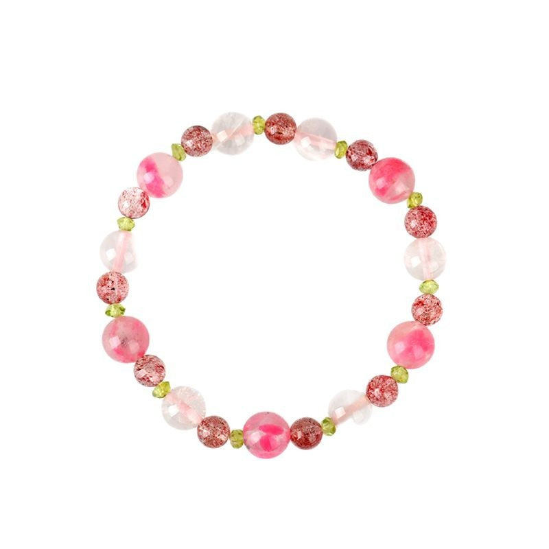 Natural Rose Quartz Crystal Bracelet | Peach Blossom Love Energy for Harmony