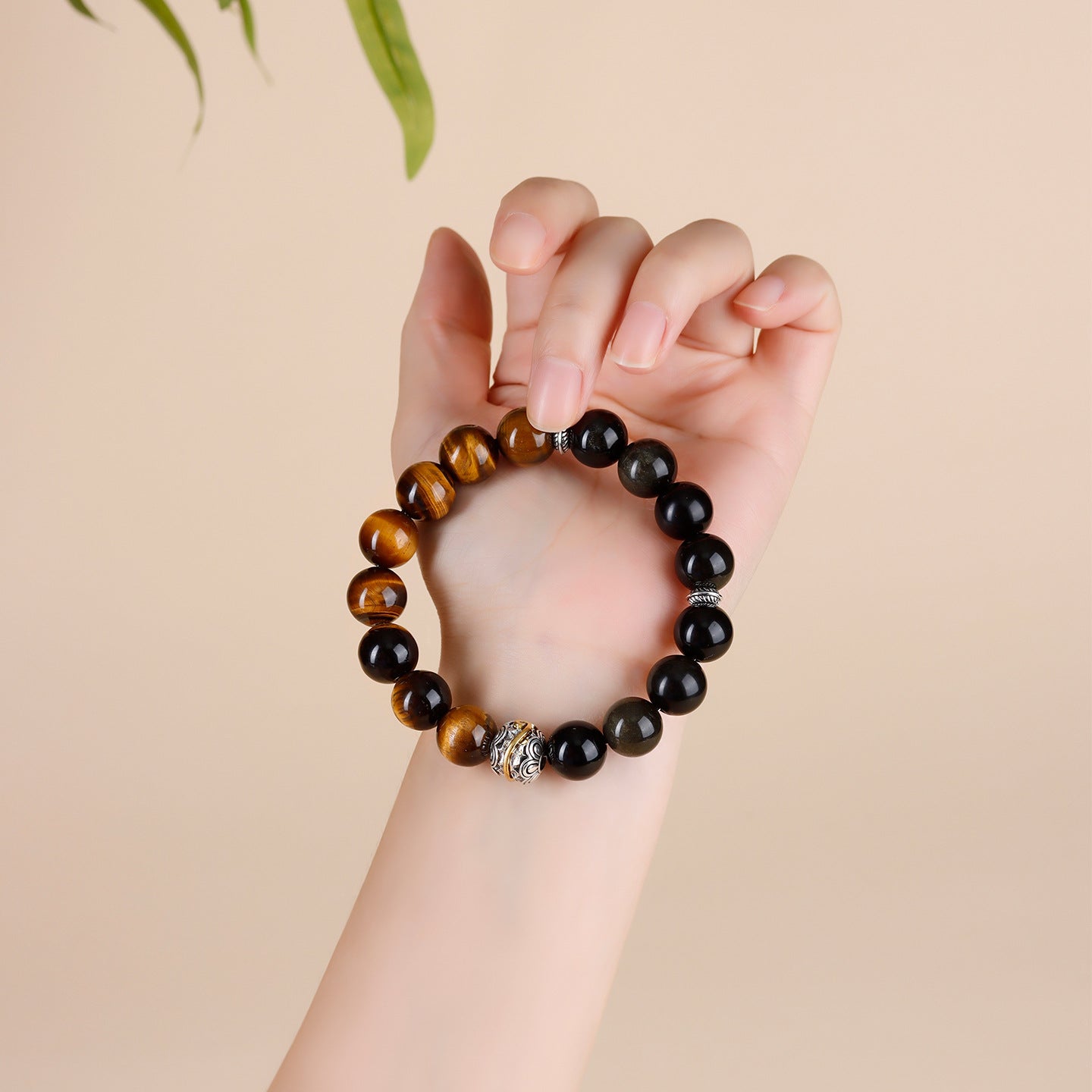 Natural Gold Obsidian & Tiger Eye Bracelet | Wealth Protection Couple's Energy Stone Jewelry