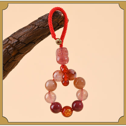 Crystal Five Elements Pixiu Keychain - Fire Energy Boost & Wealth Attraction Chinese Style Pendant