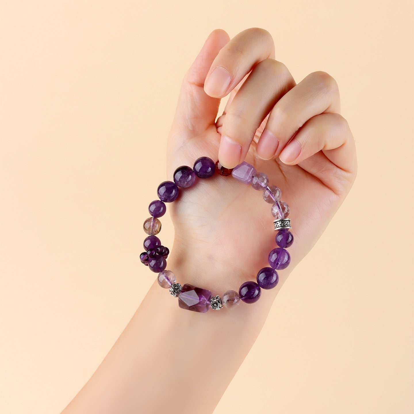 Natural Amethyst Freeform Bracelet | Nine Purple Fire Spiritual Women's Energy Jewelry