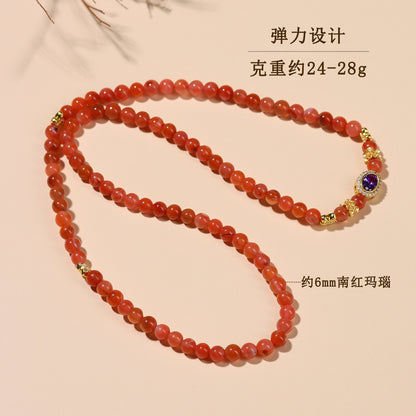 Natural Southern Red Agate Multi-Circle Bracelet | Chinese Style Wealth & Protection Talisman