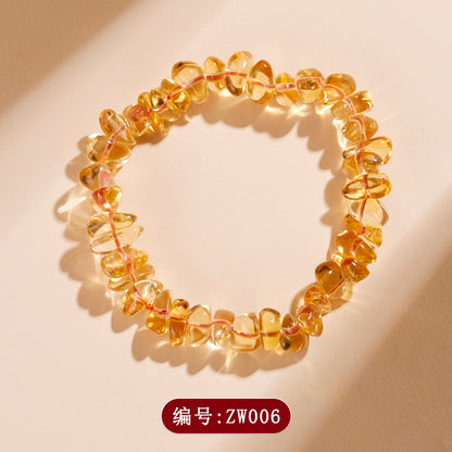 Natural Yellow Crystal Fragment Bracelet - Wealth Attraction & Positive Energy Charm for Women