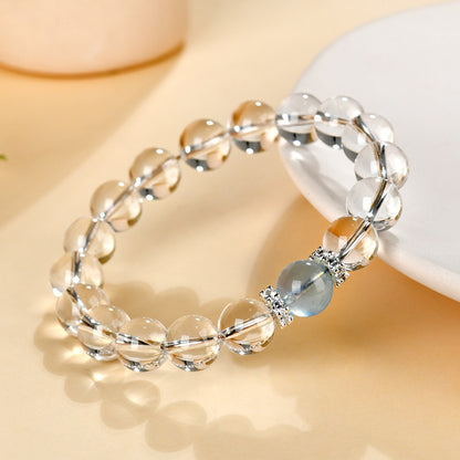 Natural White Crystal Aquamarine Spiritual Bracelet for Women - Harmony & Protection
