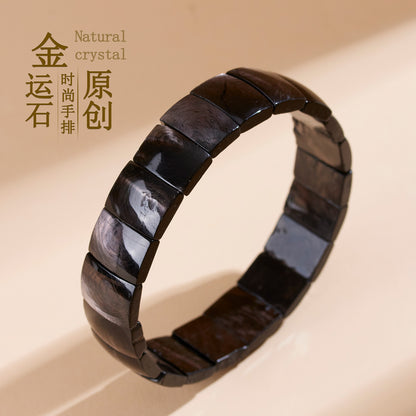 Natural Crystal Gold Fortune Stone Bracelet - Women's Wealth & Luck Charm