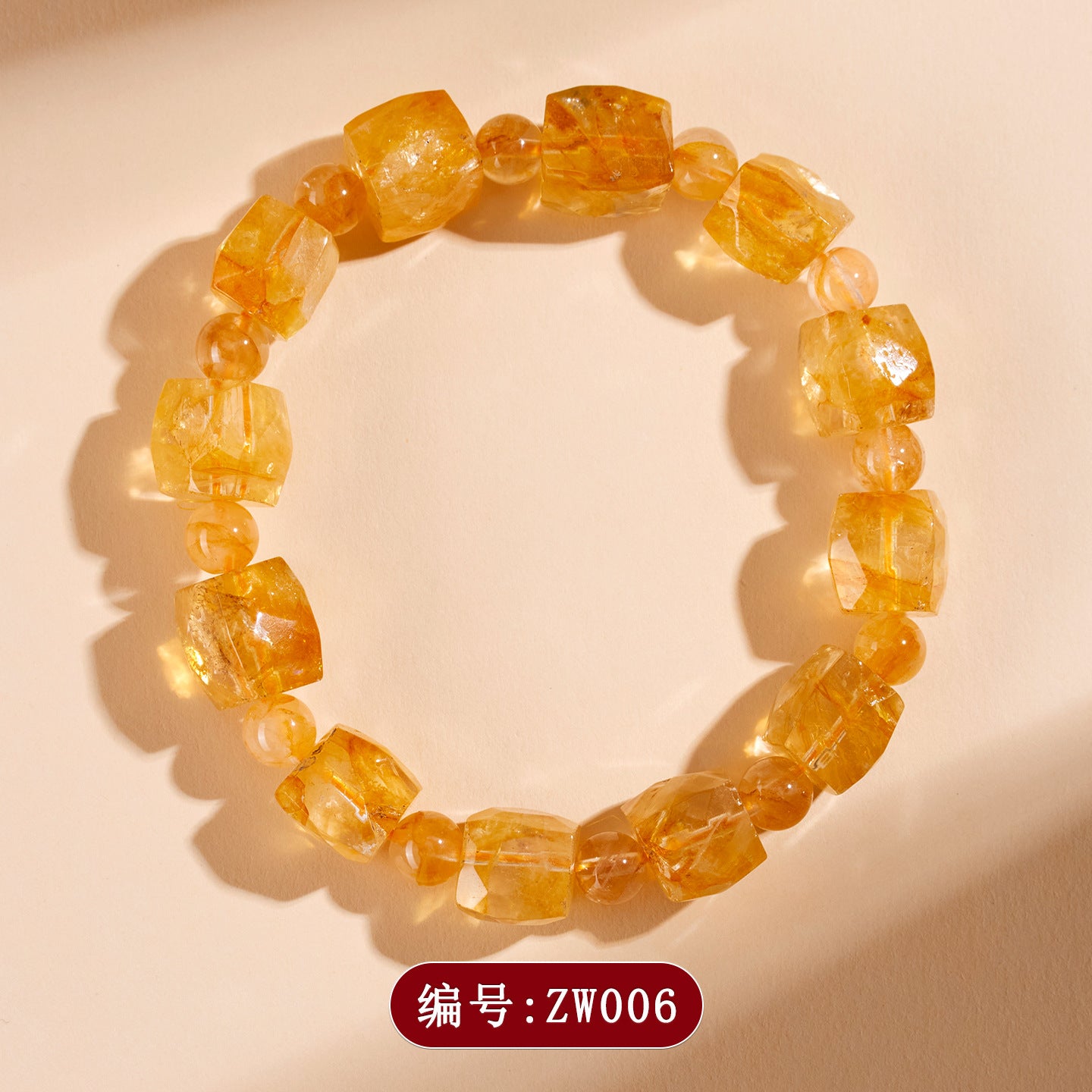 Natural Crystal Red Glue Flower Irregular Single Circle Bracelet - Energy Healing & Wealth Attraction