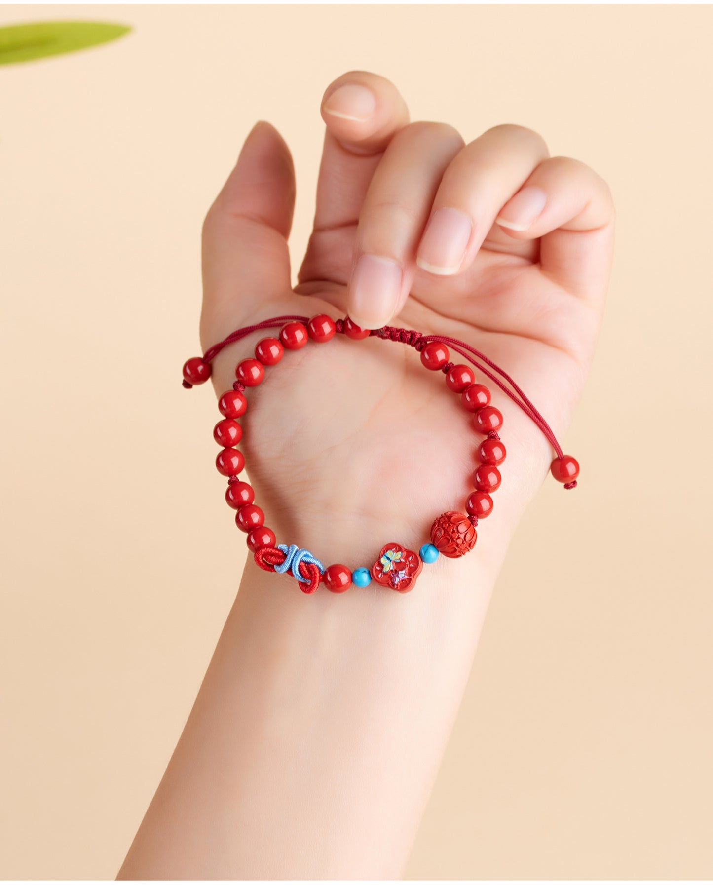 Imperial Red Cinnabar Butterfly Rope Bracelet | Natural Mineral Protection & Chinese Style Elegance