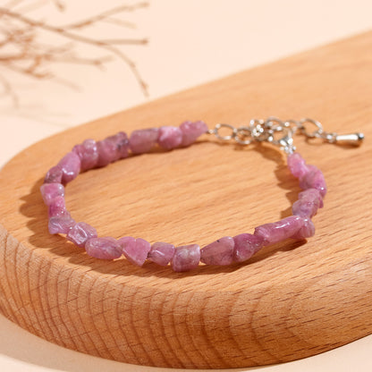 Natural Tourmaline Irregular Bracelet | Adjustable Wealth Stone for Women's Fortune