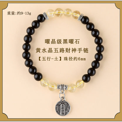 Five Elements Wealth God Crystal Bracelet | Balance Energy & Attract Prosperity