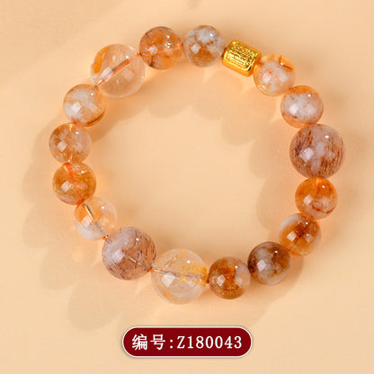 Natural Crystal Lucky Bracelet with Yellow Tower & Super Seven | Wealth & Protection Amulet