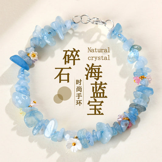 Natural Crystal Crushed Stone Bracelet Aquamarine Amethyst Citrine Irregular Fashion Original Women's Bracelet Jewelry