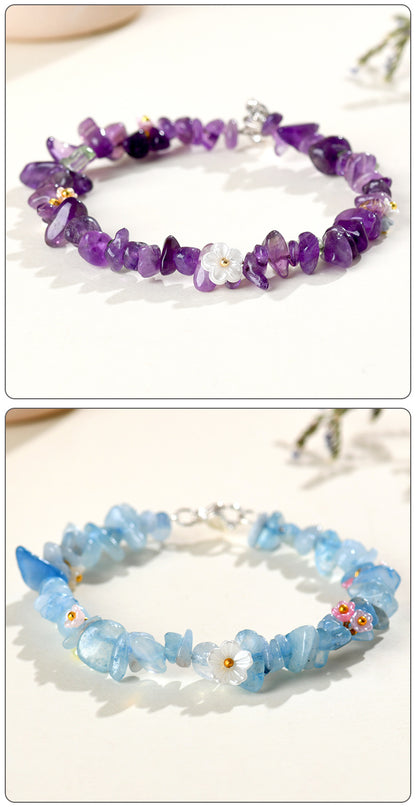 Natural Crystal Crushed Stone Bracelet Aquamarine Amethyst Citrine Irregular Fashion Original Women's Bracelet Jewelry