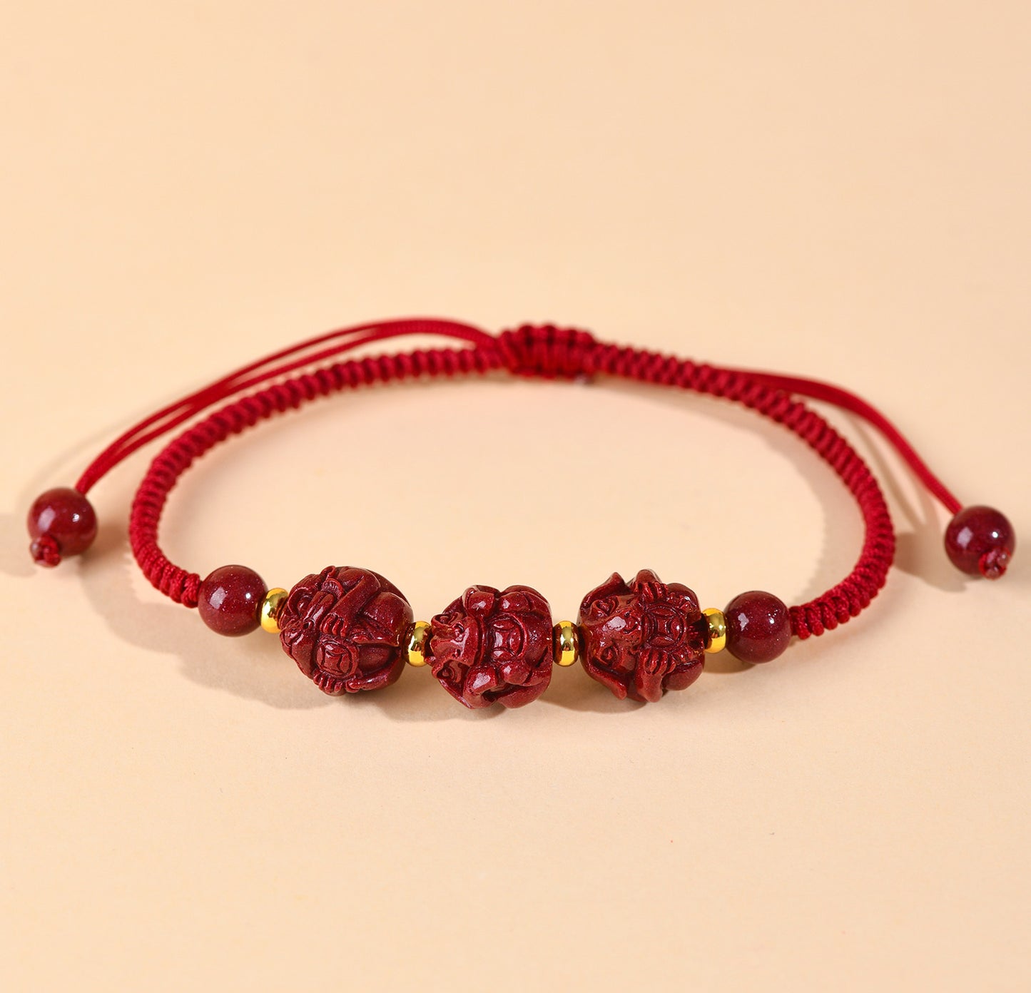 Natural Purple Gold Cinnabar Zodiac Three-Combined Bracelet - Spiritual Protection & Fortune