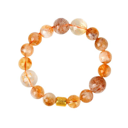 Natural Crystal Lucky Bracelet with Yellow Tower & Super Seven | Wealth & Protection Amulet