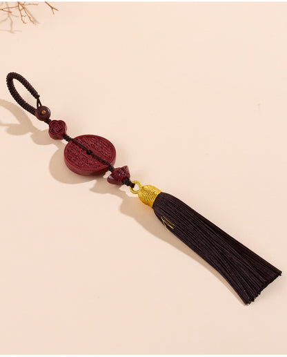 Purple Gold Cinnabar Mountain Ghost Flower Keychain | Natural Raw Ore Talisman for Protection & Luck