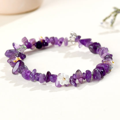 Natural Crystal Crushed Stone Bracelet Aquamarine Amethyst Citrine Irregular Fashion Original Women's Bracelet Jewelry