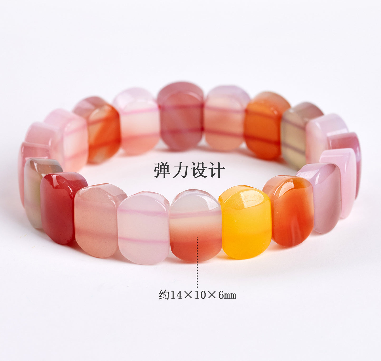 Natural Crystal Salt Source Agate Bracelet | Candy Color Girl Style for Purification & Good Fortune