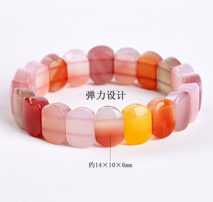 Natural Crystal Salt Source Agate Bracelet | Candy Color Girl Style for Purification & Good Fortune