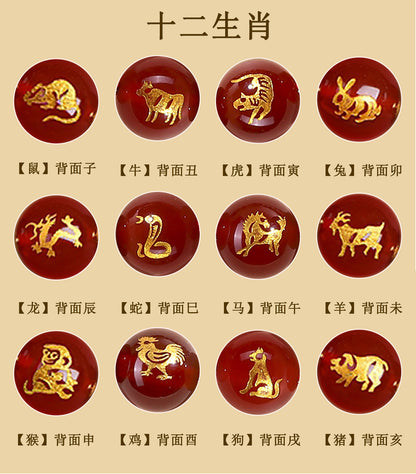 Natural Crystal Zodiac Three-Planet Bracelet - Black Gold Flexible Unisex Spiritual Amulet