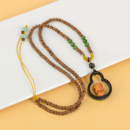 Agarwood Buddhist Prayer Bead Necklace - Zen Meditation Beads for Spiritual Harmony