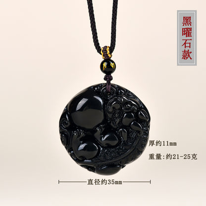 Natural Gold Obsidian Pixiu Pendant - Lucky Charm Necklace for Wealth and Protection
