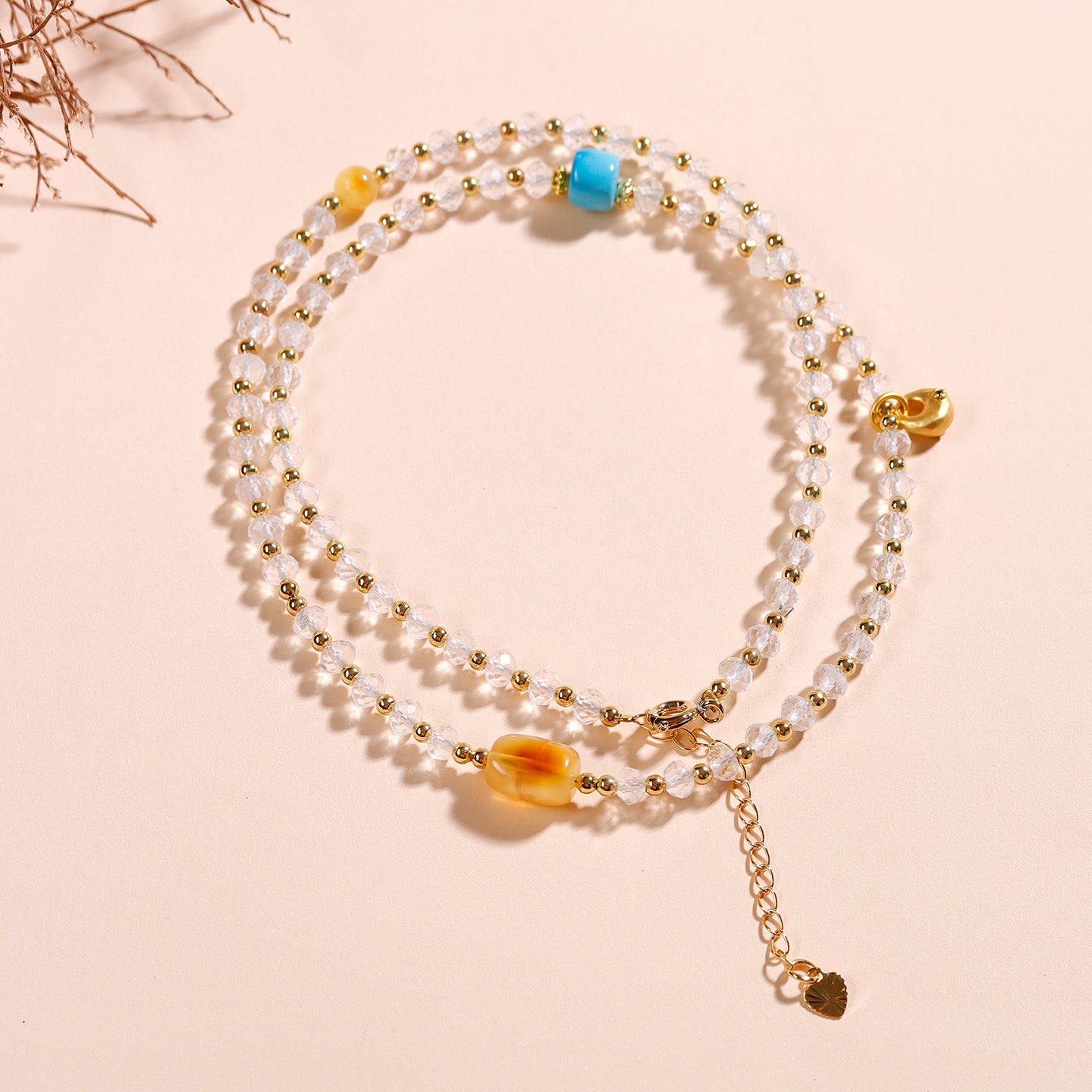 Pure White Crystal Collarbone Necklace for Women - Spiritual Elegance & Positive Energy