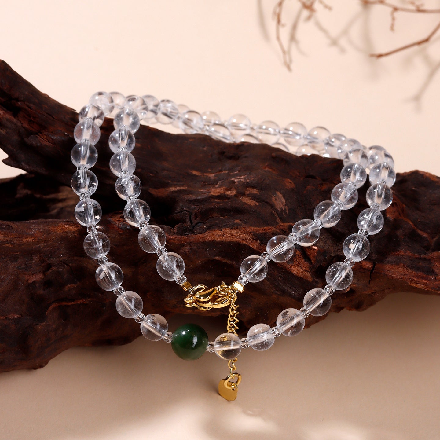 Natural White Crystal Collarbone Necklace | Adjustable Purity Protection Amulet