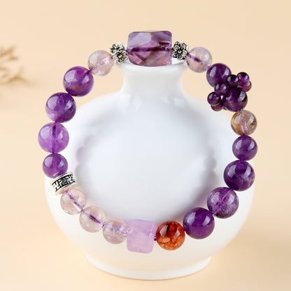 Natural Amethyst Freeform Bracelet | Nine Purple Fire Spiritual Women's Energy Jewelry