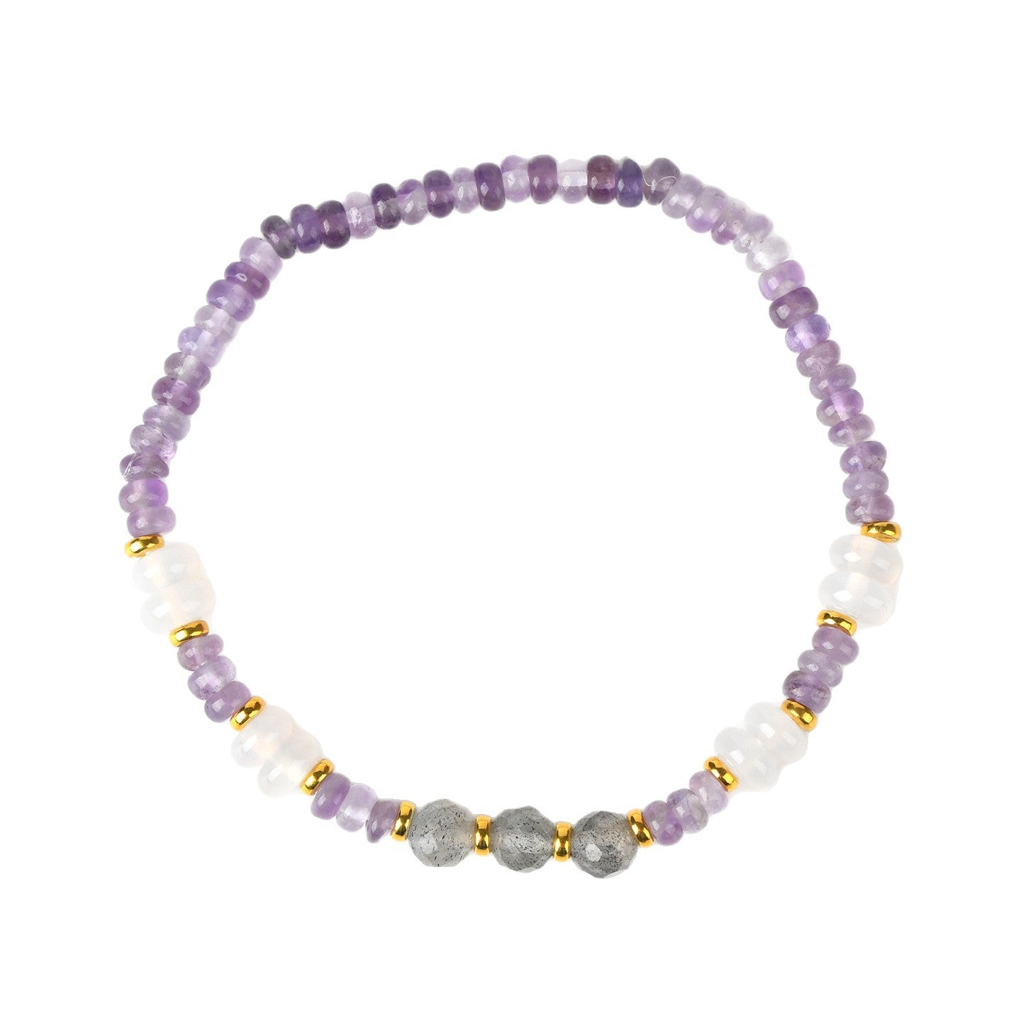 Natural Amethyst Beaded Bracelet with S925 Silver - Spiritual Protection & Elegance for Women