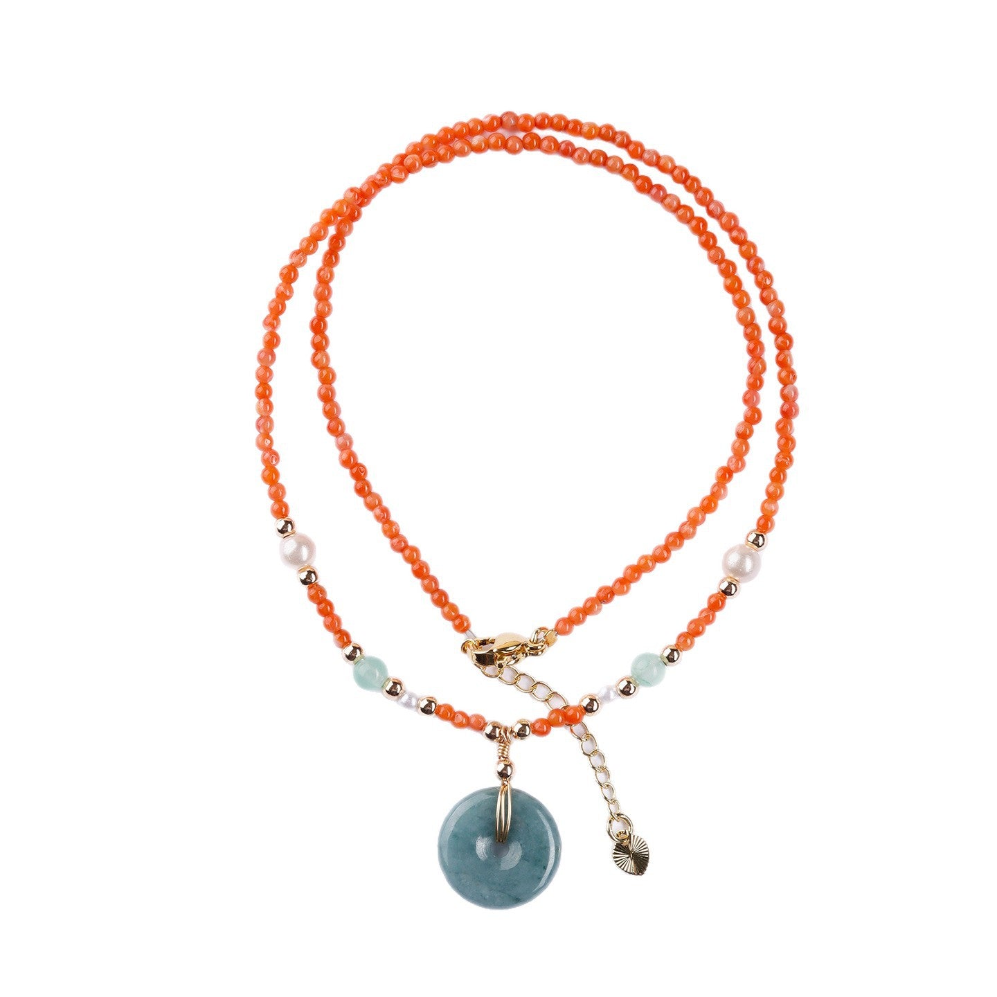 Natural Southern Red Agate Peace Buckle Necklace | Elegant Women's Collarbone Chain for Harmony