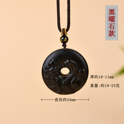 Natural Ice Obsidian Xuanwu Peace Pendant | Five Elements Hydration & Protection Unisex Necklace
