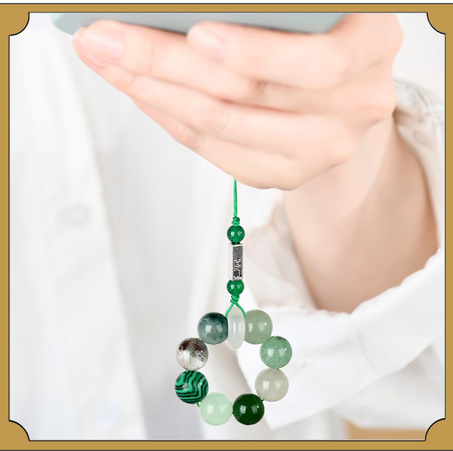 Natural Crystal Five Elements Phone Chain Pendant - Balance Energy & Attract Blessings