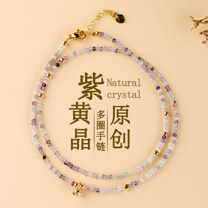 Natural Ametrine Multi-Circle Women's Bracelet | Wealth & Wisdom Crystal Jewelry