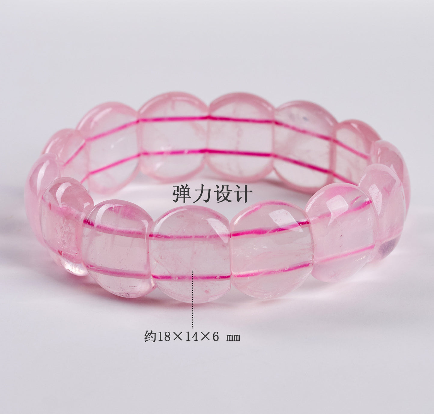 Natural Rose Quartz Crystal Bracelet - Peach Pink Healing Stone for Women's Harmony