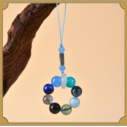 Natural Crystal Five Elements Phone Chain Pendant - Balance Energy & Attract Blessings