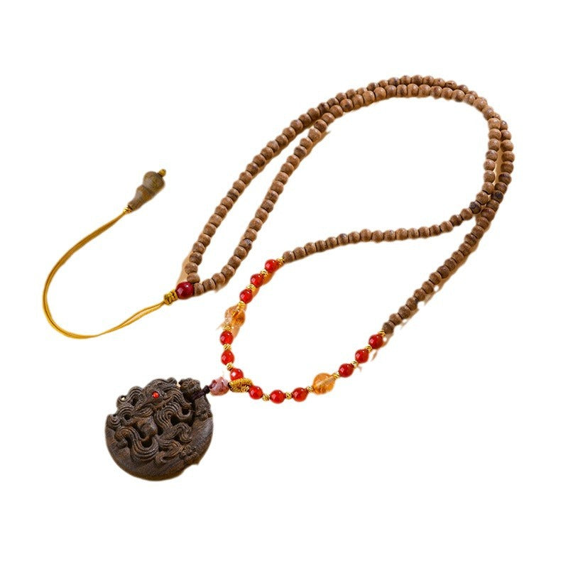 Agarwood Buddhist Prayer Bead Necklace - Zen Meditation Beads for Spiritual Harmony