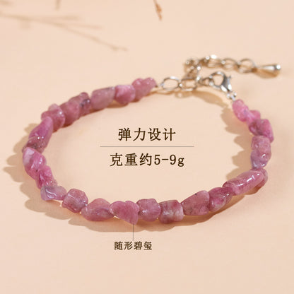 Natural Tourmaline Irregular Bracelet | Adjustable Wealth Stone for Women's Fortune