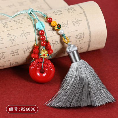 Natural High Content Cinnabar Pixiu Peace Buckle Pendant | Spiritual Protection Wealth Luck Charm