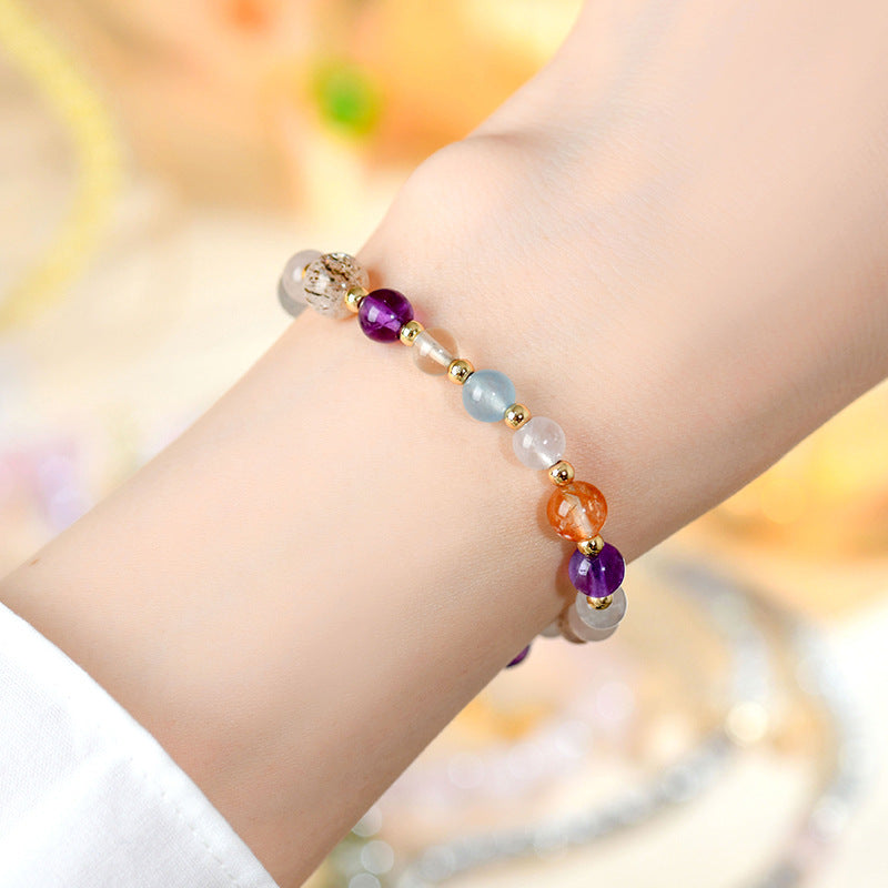 Natural Crystal Multi-Gem Bracelet | Spiritual Harmony & Wealth Attraction Charm