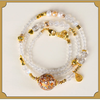 Natural Lacquer Five Elements Crystal Multi-Circle Bracelet & Necklace | Spiritual Balance Energy