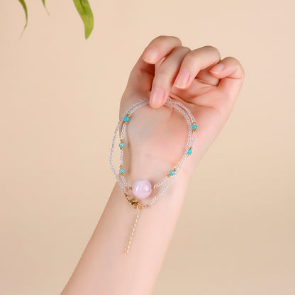 Natural White Crystal Purple Spodumene Adjustable Necklace | Spiritual Energy & Elegant Design