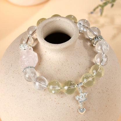 Natural Crystal Nine-Tailed Fox Love Bracelet - Attract Romance & Positive Energy