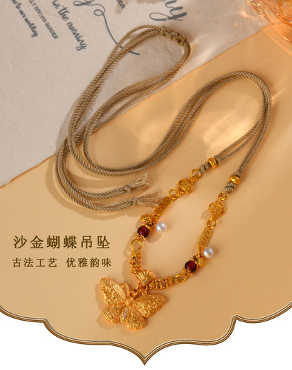 Golden Butterfly Pendant Necklace | Transformation Charm & Elegant Fashion Jewelry