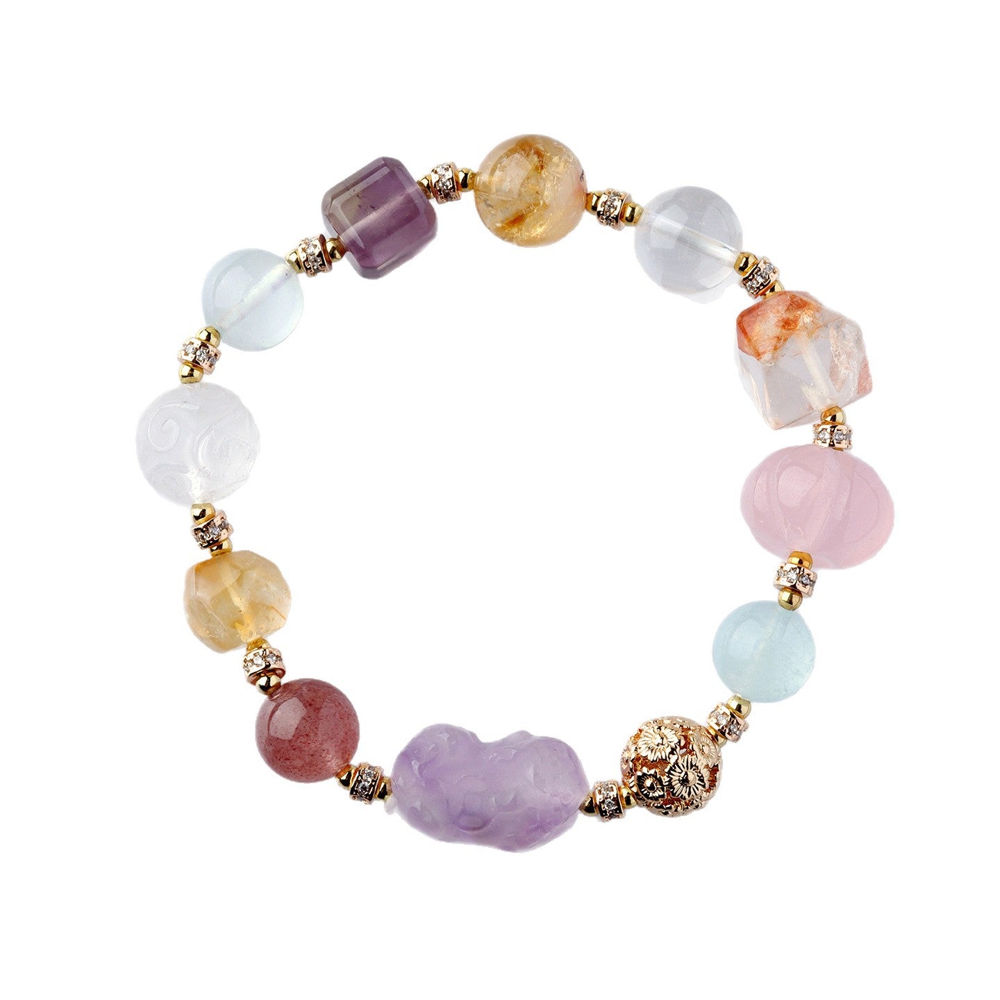 Lavender Amethyst Pixiu Crystal Bracelet | Wealth Attraction & Spiritual Protection