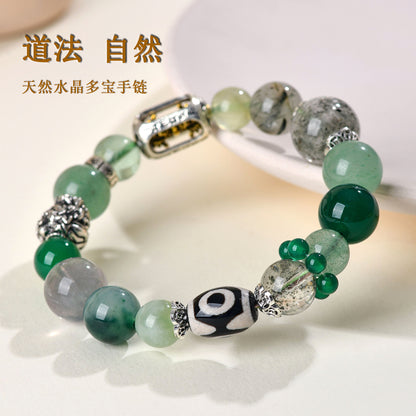 Natural Crystal Five Elements Bracelet - Balance Gold Wood Water Fire Earth Energies for Harmony