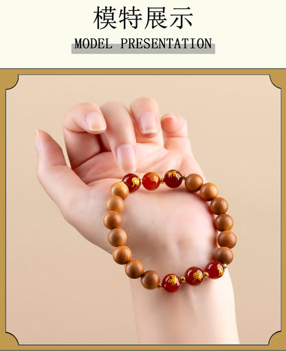 Peach Wood Three-in-One Six-in-One Zodiac Buddha Bracelet - Couples Harmony Protection Amulet