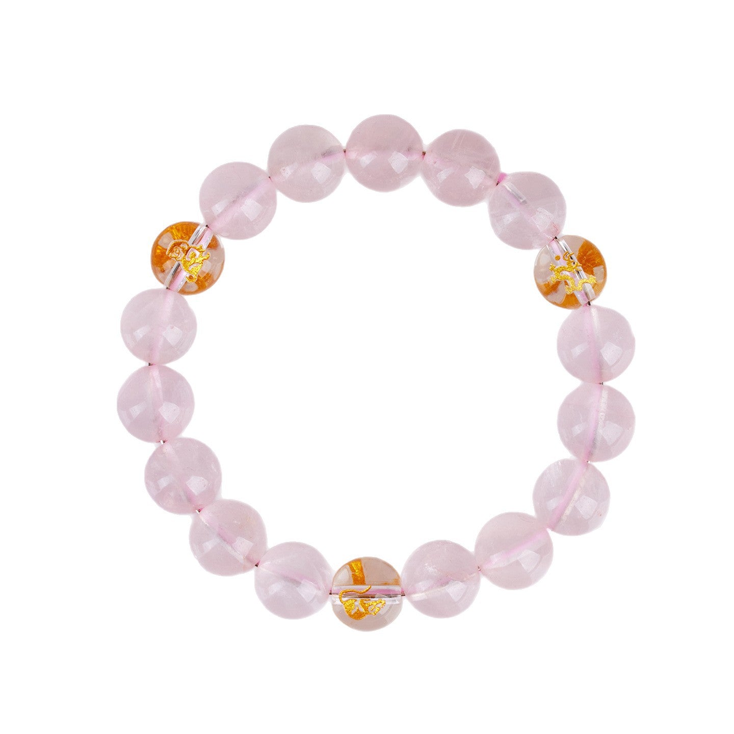 Natural Pink Crystal Three-in-One Zodiac Bracelet for Women - Starlight Harmony & Love Energy