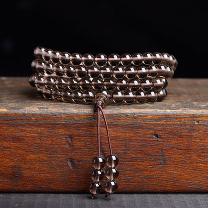 Natural Obsidian 108 Buddha Beads Multi-Circle Bracelet | Spiritual Protection Talisman